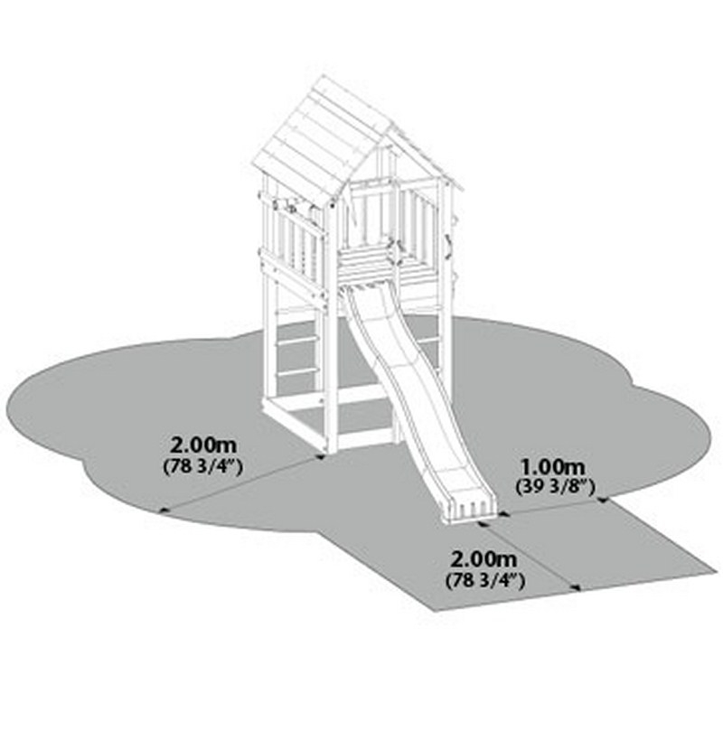 Jungle Gym Cabin bezpečnostné zóny